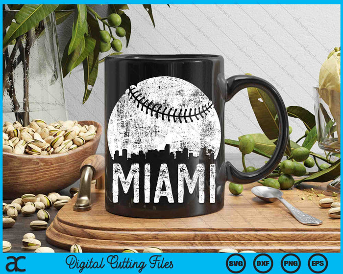 Miami Skyline Vintage Miami Baseball SVG PNG Digital Cutting Files