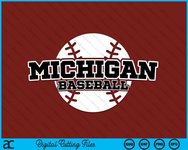 Michigan Baseball Block Font SVG PNG Digital Cutting Files