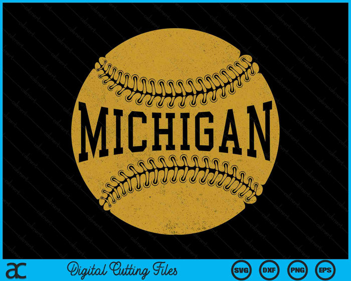 Michigan Baseball Fan SVG PNG Digital Cutting Files