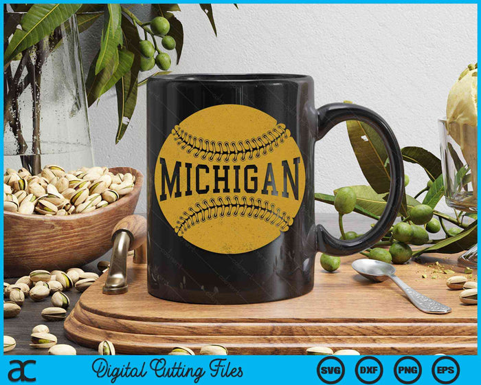 Michigan Baseball Fan SVG PNG Digital Cutting Files