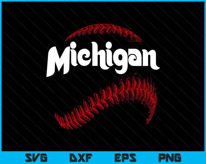Michigan Baseball Lovers Vintage Baseball Lovers Fans SVG PNG Digital Printable Files
