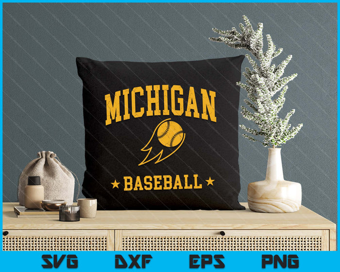 Michigan Baseball Vintage Gameday Retro Baseball Lover SVG PNG Digital Printable Files
