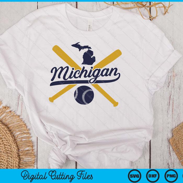 Michigan Baseball Vintage Wisconsin Pride Love City SVG PNG Digital Cutting Files
