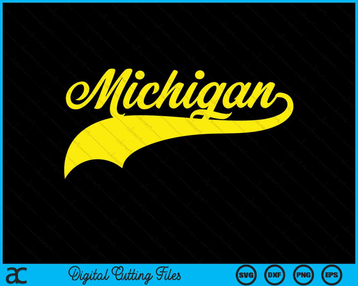 Michigan MI USA Vintage Varsity Style SVG PNG Digital Cutting Files