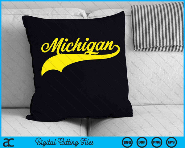 Michigan MI USA Vintage Varsity Style SVG PNG Digital Cutting Files