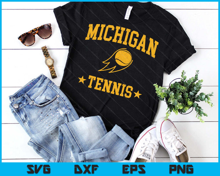 Michigan Rapids Tennis Vintage Gameday Retro Tennis Lover SVG PNG Digital Printable Files