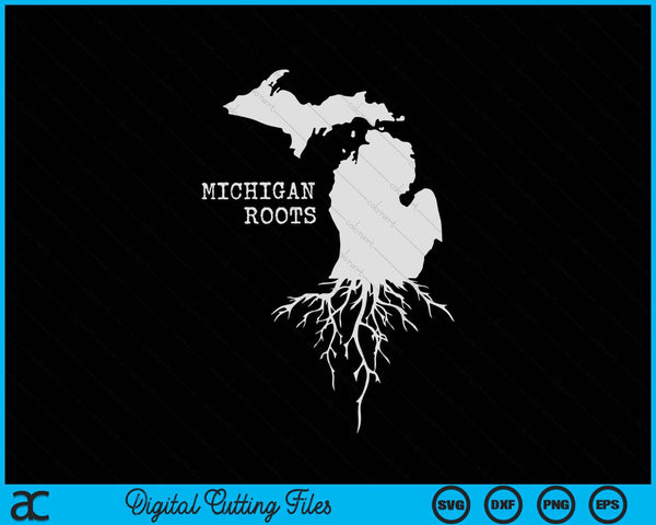 Michigan Roots State Map SVG PNG Archivos de corte digitales