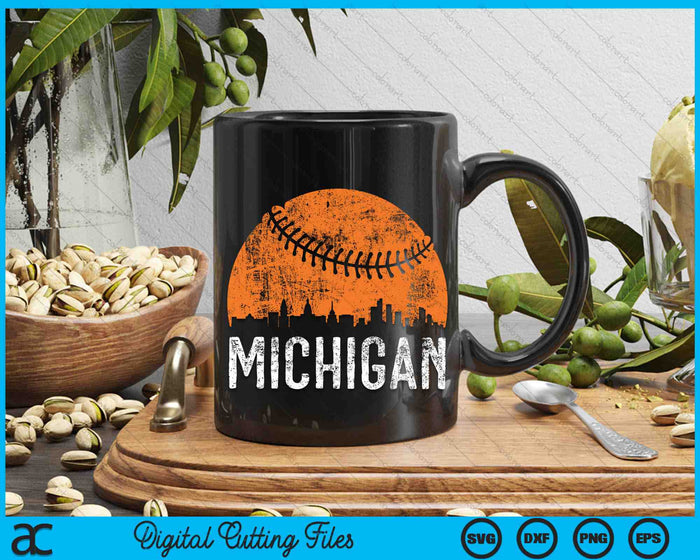 Michigan Skyline Michigan Baseball SVG PNG Digital Cutting Files