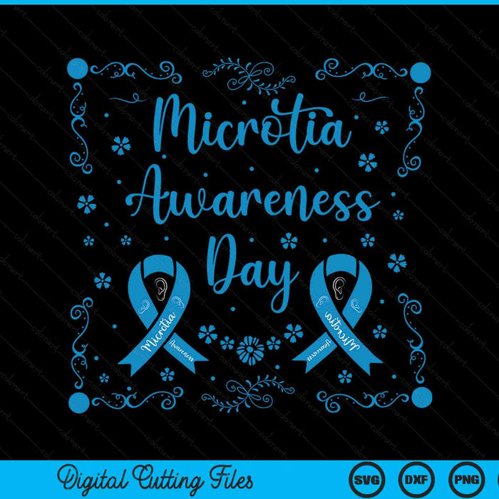 Microtia awareness national awareness day ribbon and ear SVG cut file