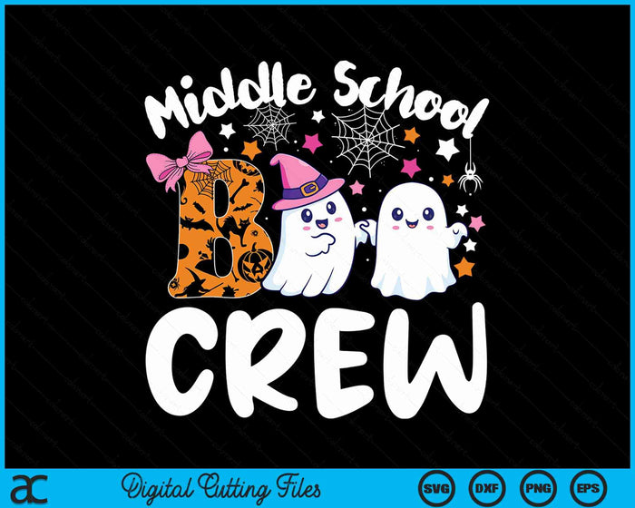 Middle School Boo Crew Middle School Halloween Costume SVG PNG Digital Cutting File