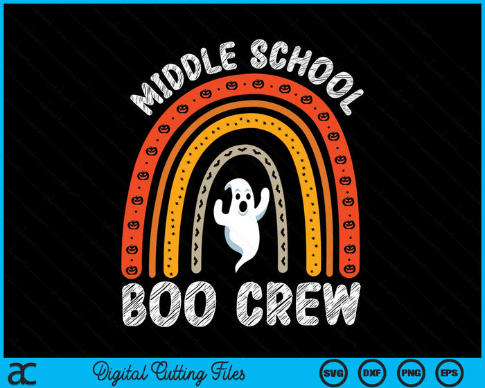 Middle School Boo Crew Teacher Student Halloween Costume SVG PNG Digital Cutting File