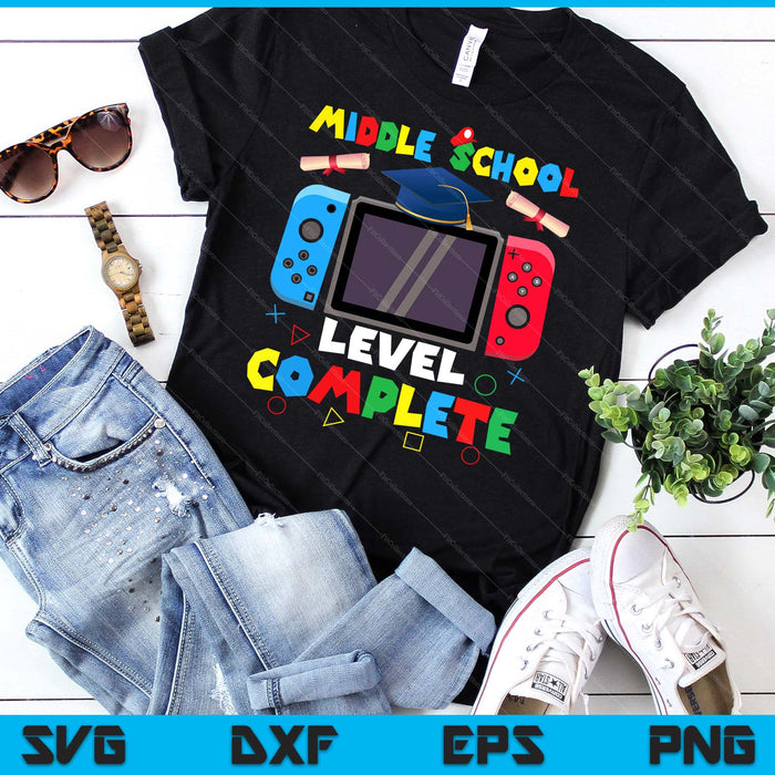 Middle School Level Complete Graduation Class 2024 Boys Gamer SVG PNG Digital Cutting Files