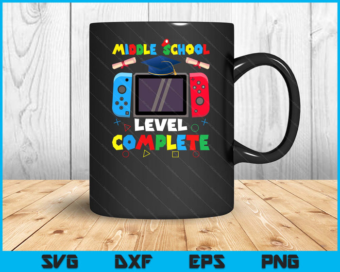 Middle School Level Complete Graduation Class 2024 Boys Gamer SVG PNG Digital Cutting Files