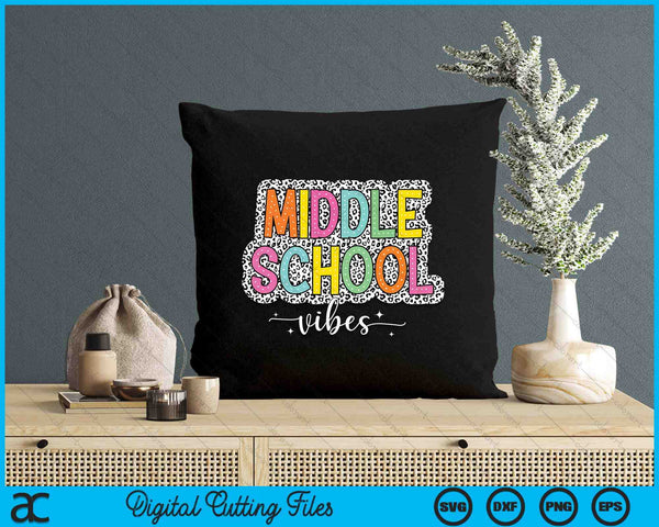 Middle School Squad Back To School Dalmatian Dots SVG PNG Digital Printable Files