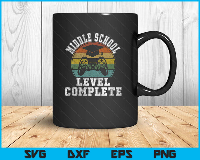 Middle school Level Complete Third Grade Graduation Video Gamer SVG PNG Digital Printable Files