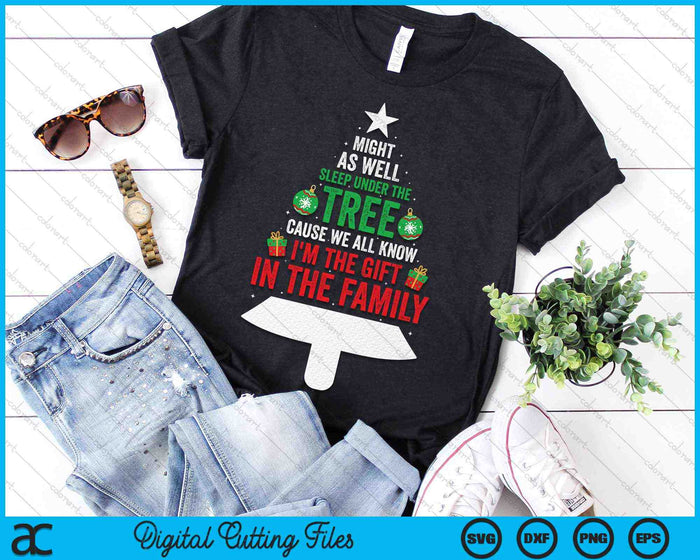 Kan net zo goed slapen onder de boom grappige kerst SVG PNG digitale snijbestanden