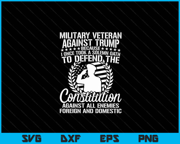 Militaire veteranen tegen Trump 2024 VS verkiezing SVG PNG snijden afdrukbare bestanden