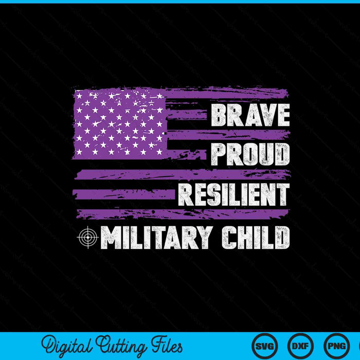 Military kids military child adult purple up SVG cut file