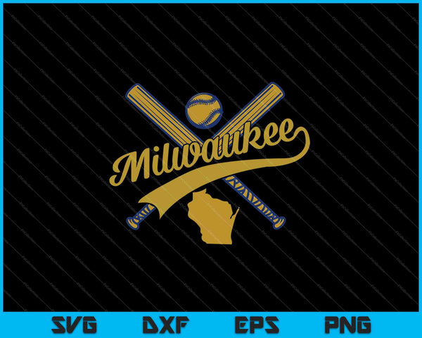 Milwaukee Baseball SVG PNG Cortar archivos imprimibles