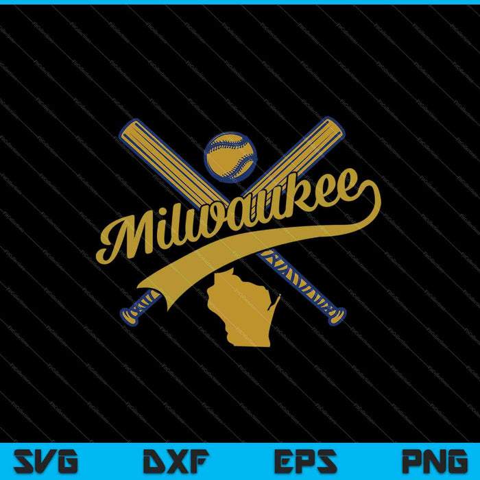 Milwaukee honkbal SVG PNG snijden afdrukbare bestanden