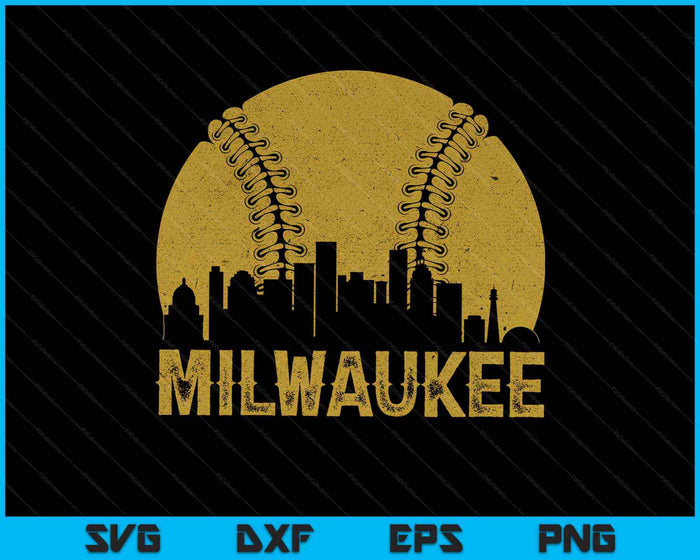 Divertido aficionado al béisbol de Milwaukee SVG PNG cortando archivos imprimibles