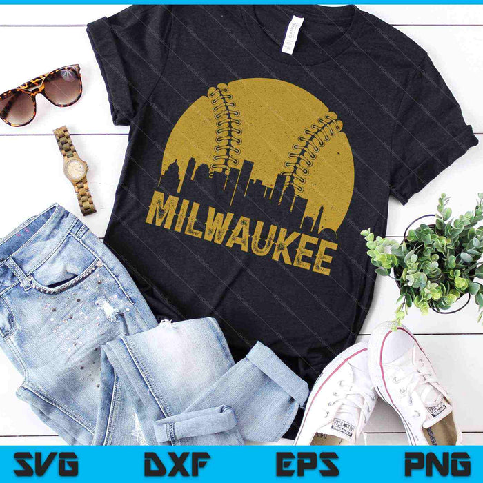 Divertido aficionado al béisbol de Milwaukee SVG PNG cortando archivos imprimibles