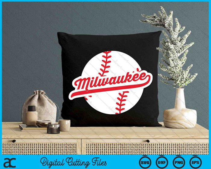 Milwaukee Baseball Vintage Milwaukee Pride Love City Red SVG PNG Digital Cutting Files