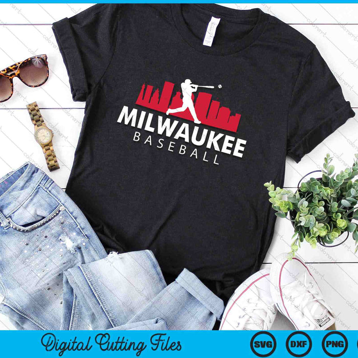 Milwaukee Baseball Vintage Minimalist Retro Baseball Lover SVG PNG Digital Printable Files