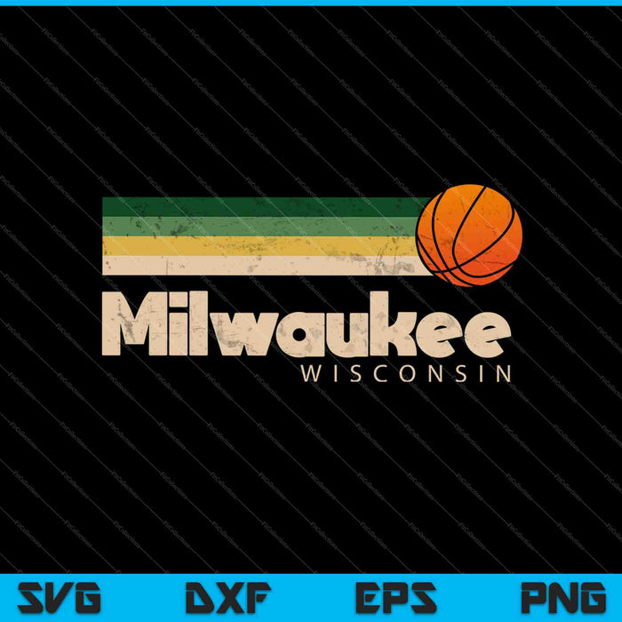 Milwaukee Baloncesto B-Ball City SVG PNG Cortar archivos imprimibles