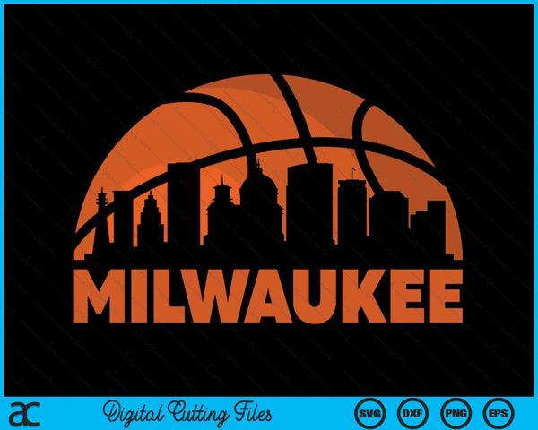 Milwaukee City Skyline Atlanta Basketball SVG PNG Digital Cutting Files
