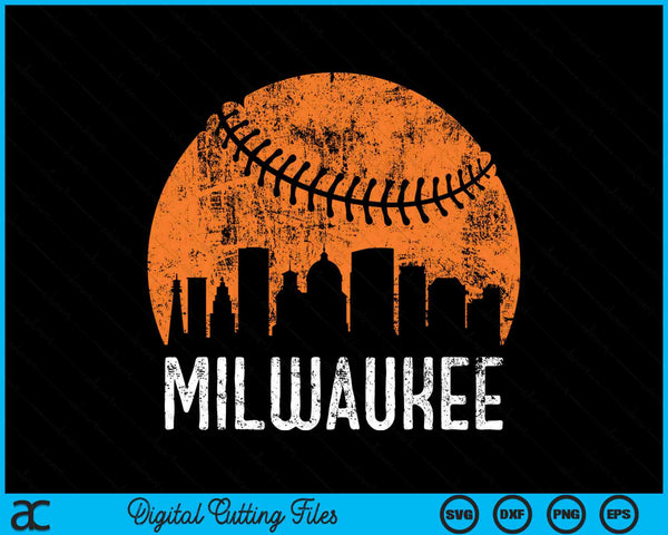 Milwaukee Skyline Milwaukee Baseball SVG PNG Printable Cutting Files