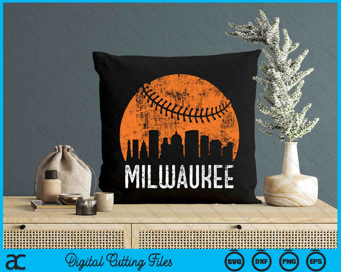 Milwaukee Skyline Milwaukee Baseball SVG PNG Printable Cutting Files