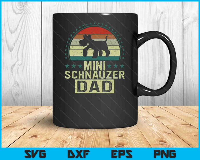 Mini Schnauzer Day Father's Day Miniature Schnauzer Daddy SVG PNG Digital Cutting Files