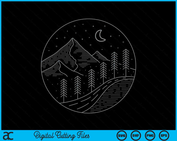 Minimal Forest Nature Outdoor Camping Hiking SVG PNG Digital Cutting Files