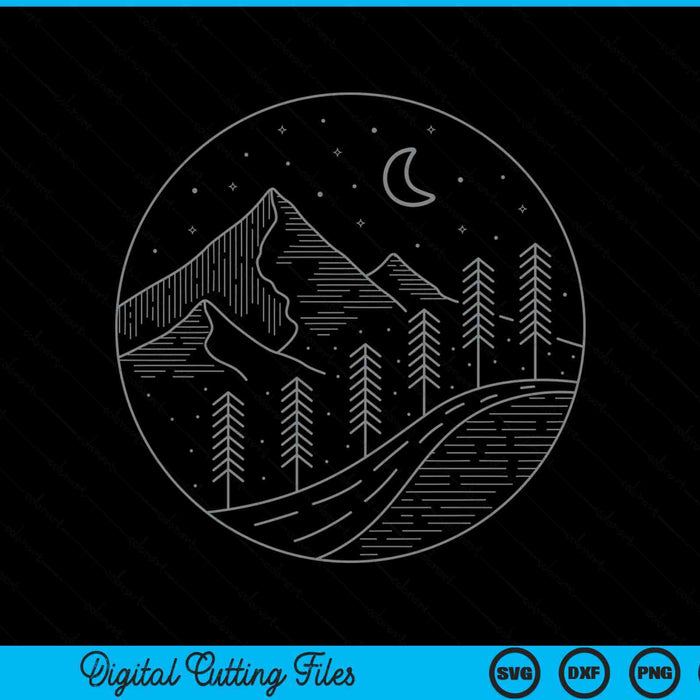 Minimal Forest Nature Outdoor Camping Hiking SVG PNG Digital Cutting Files