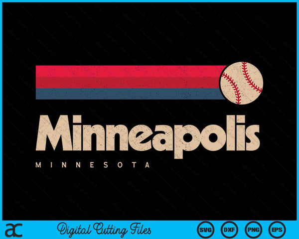 Minneapolis Baseball City Minnesota Retro Minneapolis SVG PNG Digital Cutting Files