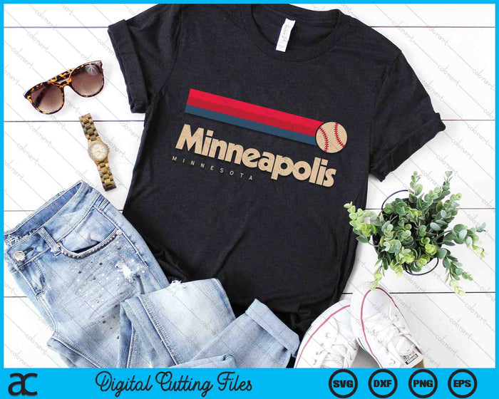 Minneapolis Baseball City Minnesota Retro Minneapolis SVG PNG Digital Cutting Files