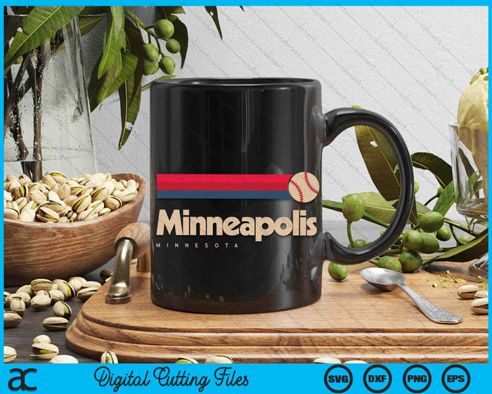 Minneapolis Baseball City Minnesota Retro Minneapolis SVG PNG Digital Cutting Files