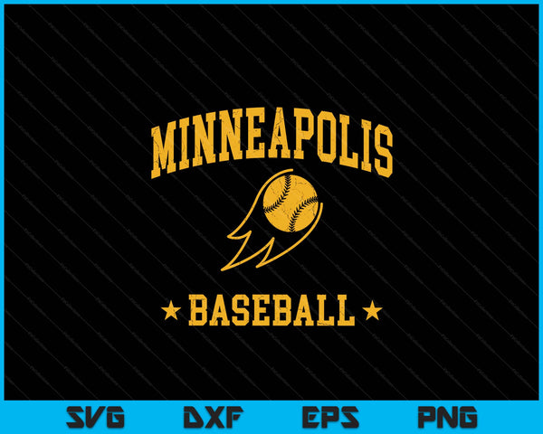 Minneapolis Baseball Vintage Gameday Retro Baseball Lover SVG PNG Digital Printable Files