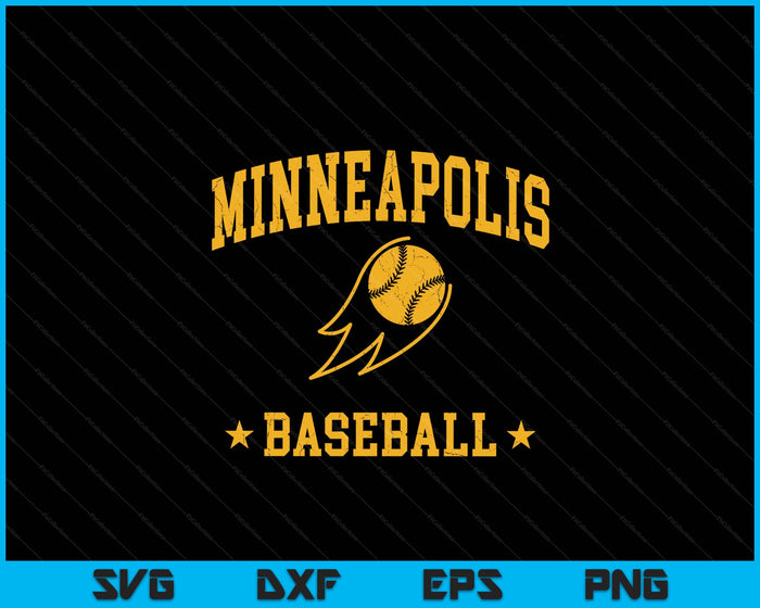 Minneapolis Baseball Vintage Gameday Retro Baseball Lover SVG PNG Digital Printable Files