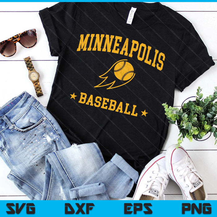 Minneapolis Baseball Vintage Gameday Retro Baseball Lover SVG PNG Digital Printable Files