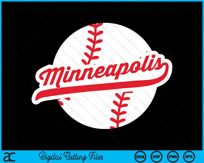 Minneapolis honkbal Vintage Minneapolis Pride Love City rode SVG PNG digitale snijbestanden 