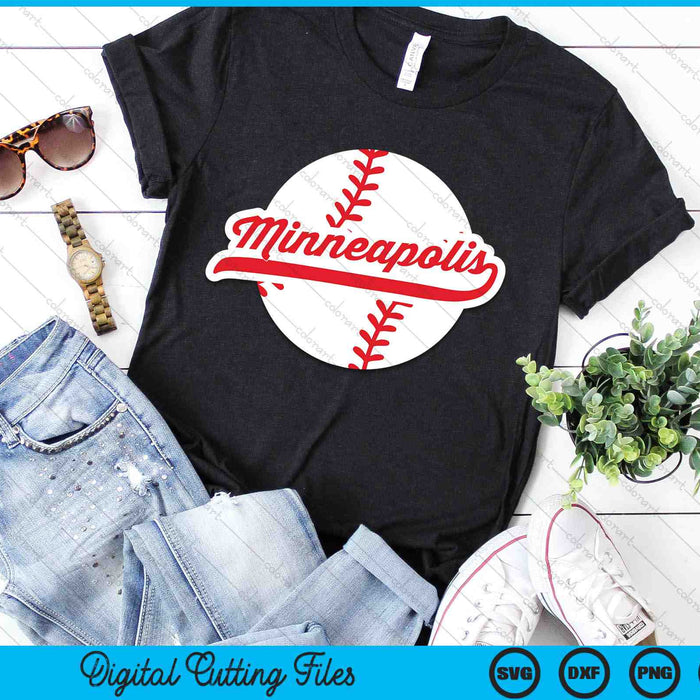 Minneapolis honkbal Vintage Minneapolis Pride Love City rode SVG PNG digitale snijbestanden 
