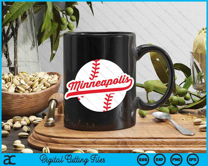 Minneapolis honkbal Vintage Minneapolis Pride Love City rode SVG PNG digitale snijbestanden 