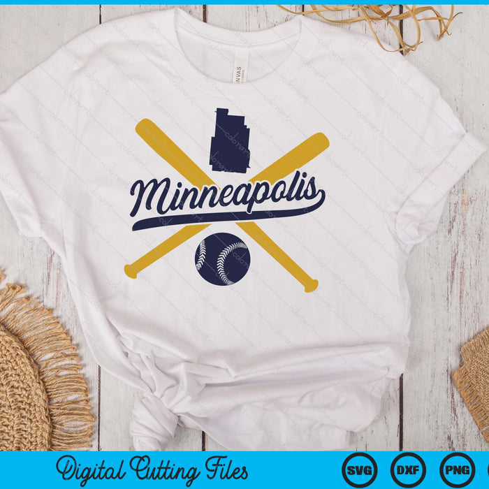 Minneapolis Baseball Vintage Wisconsin Pride Love City SVG PNG Digital Cutting Files