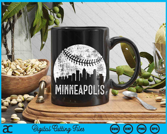 Minneapolis Skyline Vintage Minneapolis Baseball SVG PNG Digital Cutting Files