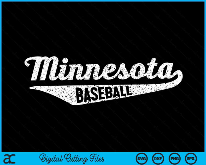 Minnesota Baseball Script Vintage noodlijdende SVG PNG digitale snijbestanden