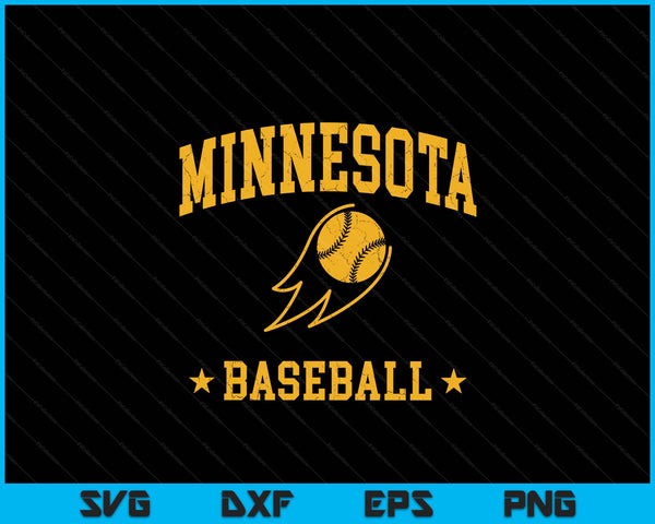 Minnesota Baseball Vintage Gameday Retro Baseball Lover SVG PNG Digital Printable Files