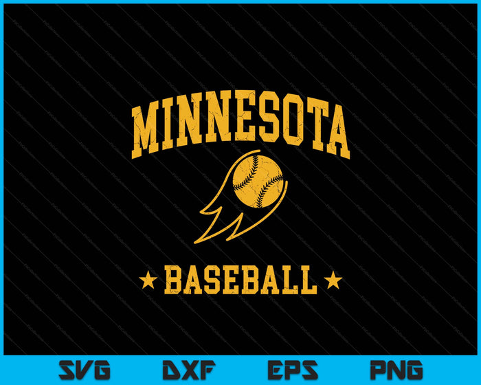 Minnesota Baseball Vintage Gameday Retro Baseball Lover SVG PNG Digital Printable Files