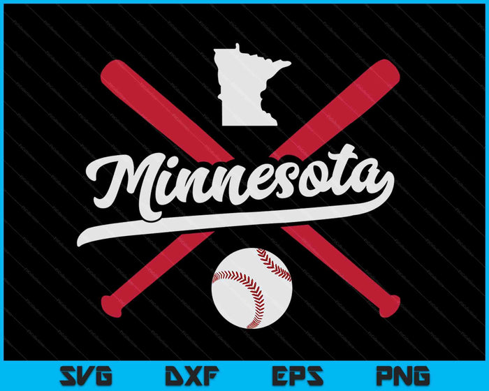 Minnesota Baseball Vintage State Pride Love City SVG PNG digitale snijbestanden